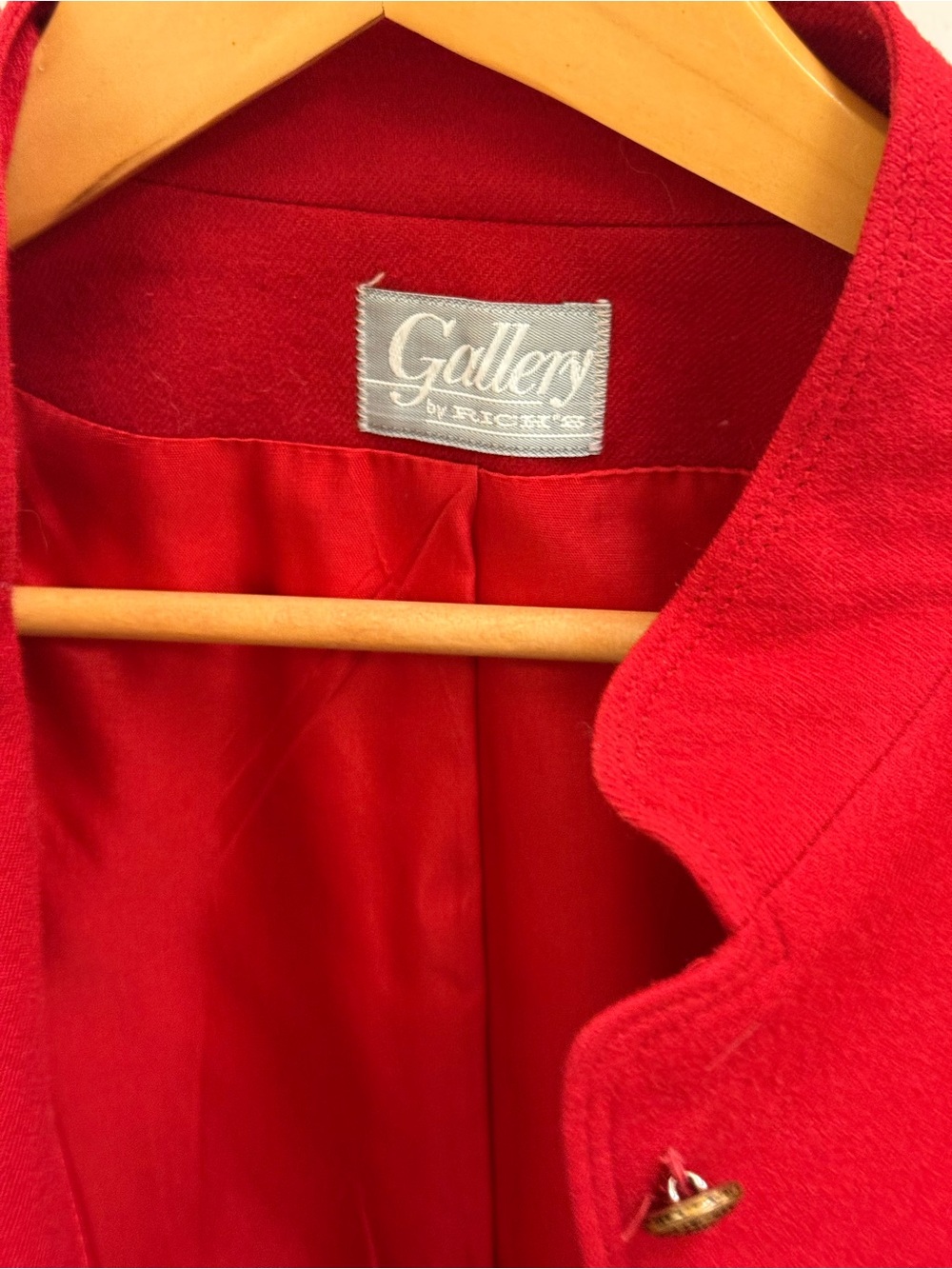 80’s VINTAGE Equestrian 100% Wool Red Austrian Jacket Military Mandarin Blazer M - Picture 10 of 16